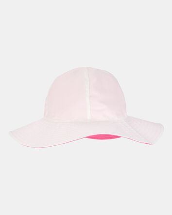 Toddler Girl Reversible Solid Swim Hat - Pink/White, 
