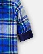 Baby Boy Plaid Sherpa Lined Fashion Jacket - Blue, image 3 of 6 slides