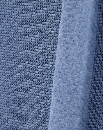 Boys Double Stripe Polo Knit Shirt - Blue, 