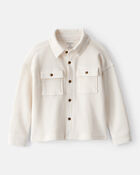 Toddler Boy Long-Sleeve Waffle Knit Utility Shirt - White, image 1 of 4 slides