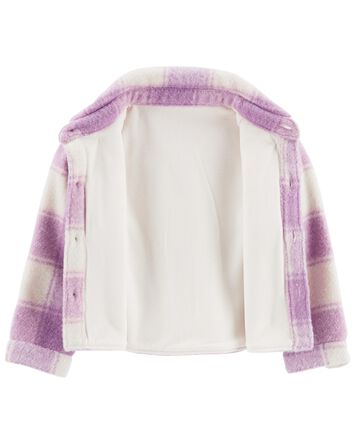 Baby Plaid Fleece-Lined Shacket, 