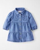Baby Girl Organic Cotton Denim Dress, image 1 of 6 slides