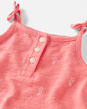 Baby  Romper Made with Organic Cotton in Seahorse Print, 