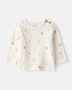 Baby Boy Gingerbread Holiday Print Long-Sleeve Overall Set - Red, image 3 of 8 slides