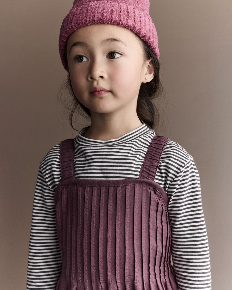Toddler Girl Pleated Overalls - Purple, image 4 of 6 slides