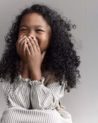 Toddler Girl Polka Dot Layered Sweater Long-Sleeve Dress - Brown/Cream, image 5 of 6 slides