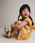 Toddler Girl Ruffle Sleeve Romper in Stripes - Yellow, image 5 of 6 slides