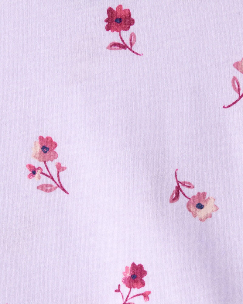 Baby Girl 2-Piece Floral Long-Sleeve Top & Flared Leggings Set - Purple, image 3 of 5 slides
