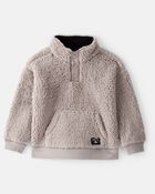 Toddler Boy Sherpa Pullover Sweatshirt - Brown , image 1 of 4 slides