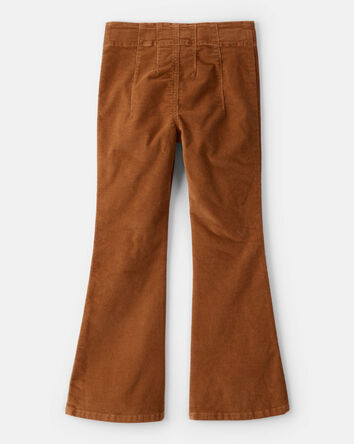 Girls Western Corduroy Flare Pants - Brown, 