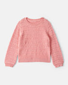 Toddler Girl Long-Sleeve Sweater - Pink, image 1 of 3 slides