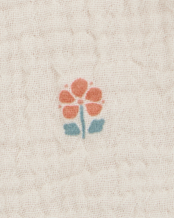 Baby Smocked Floral Print Sleeveless Romper - Cream, 