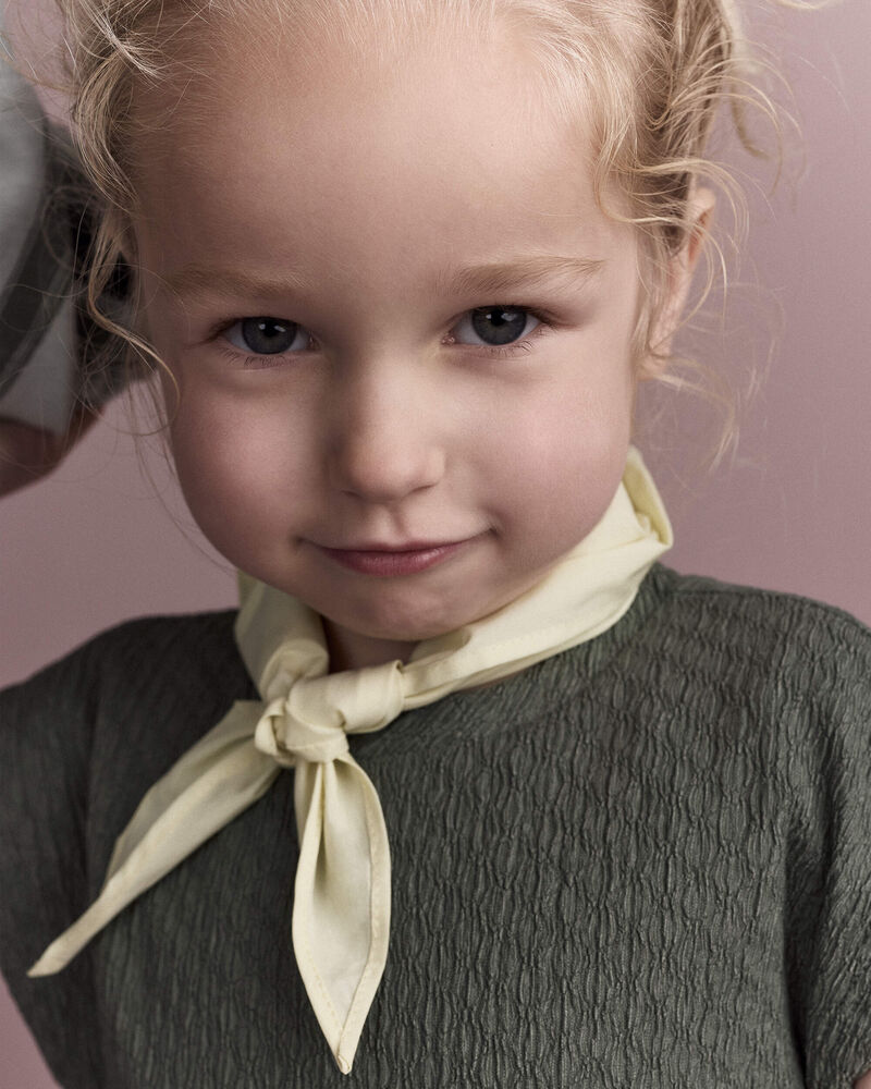 Toddler Girl Drop-Waist Dress - Olive, image 4 of 6 slides