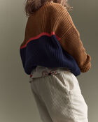 Toddler Boy Colorblock Pullover Sweater - Navy/Cinnamon, image 5 of 7 slides