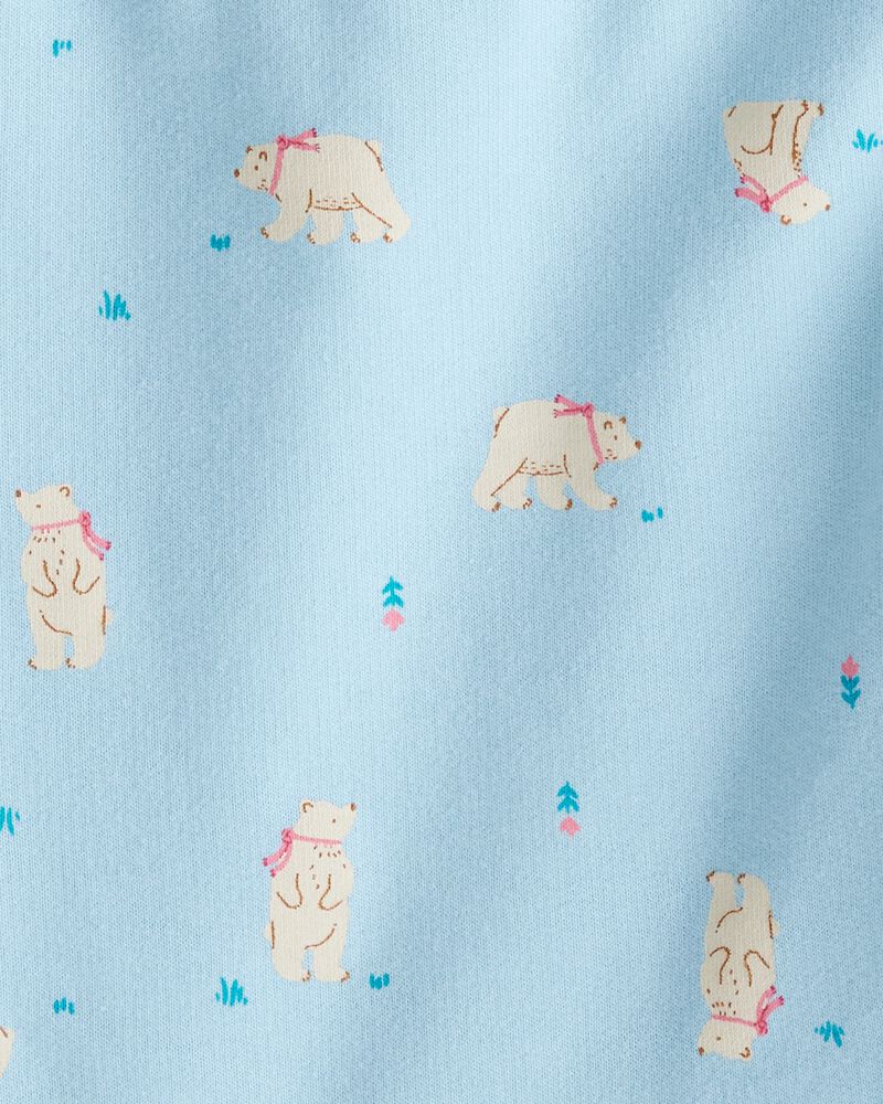 Baby Girl Polar Bear French Terry Pullover & Pant Set - Blue, image 3 of 4 slides