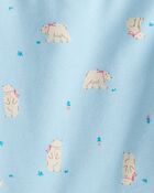 Baby Girl Polar Bear French Terry Pullover & Pant Set - Blue, image 3 of 4 slides