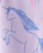 Toddler Girl Unicorn Loose Fit Long-Sleeve 1-Piece Pajamas - Purple, image 2 of 3 slides