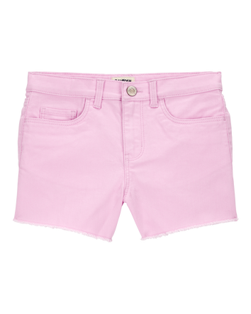 Kid Iconic Raw Hem Shorts - Pink, 