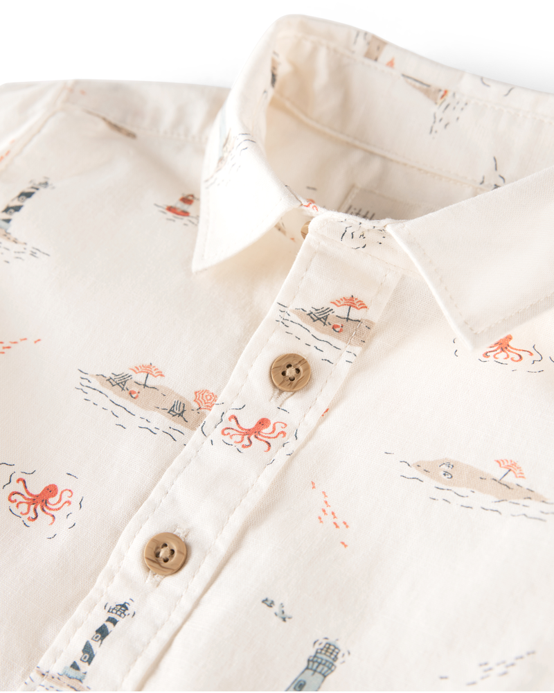 Baby Boy 2-Piece Set Made with Organic Cotton in Coastal Vacation Print, image 4 of 6 slides