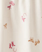 Baby Girl 2-Piece Cowgirl Print Bodysuit & Cotton Skort Set - Cream/Pink, image 4 of 9 slides
