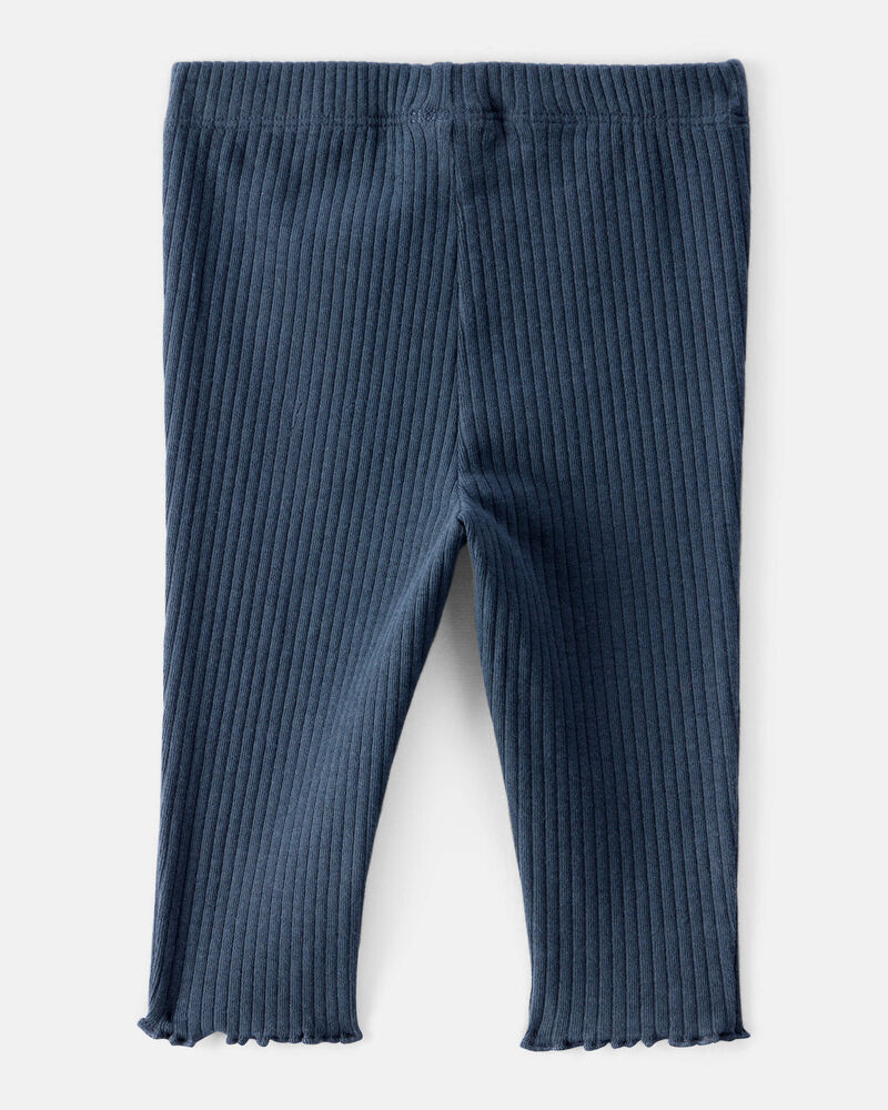 Baby Girl Cotton Pull-On Pants - Navy Blue, image 2 of 4 slides