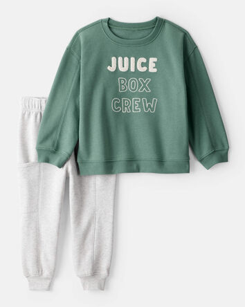 Toddler Boy DayDream Fleece Juice Box Crew Long-Sleeve Tee & Pant Set - Green, 