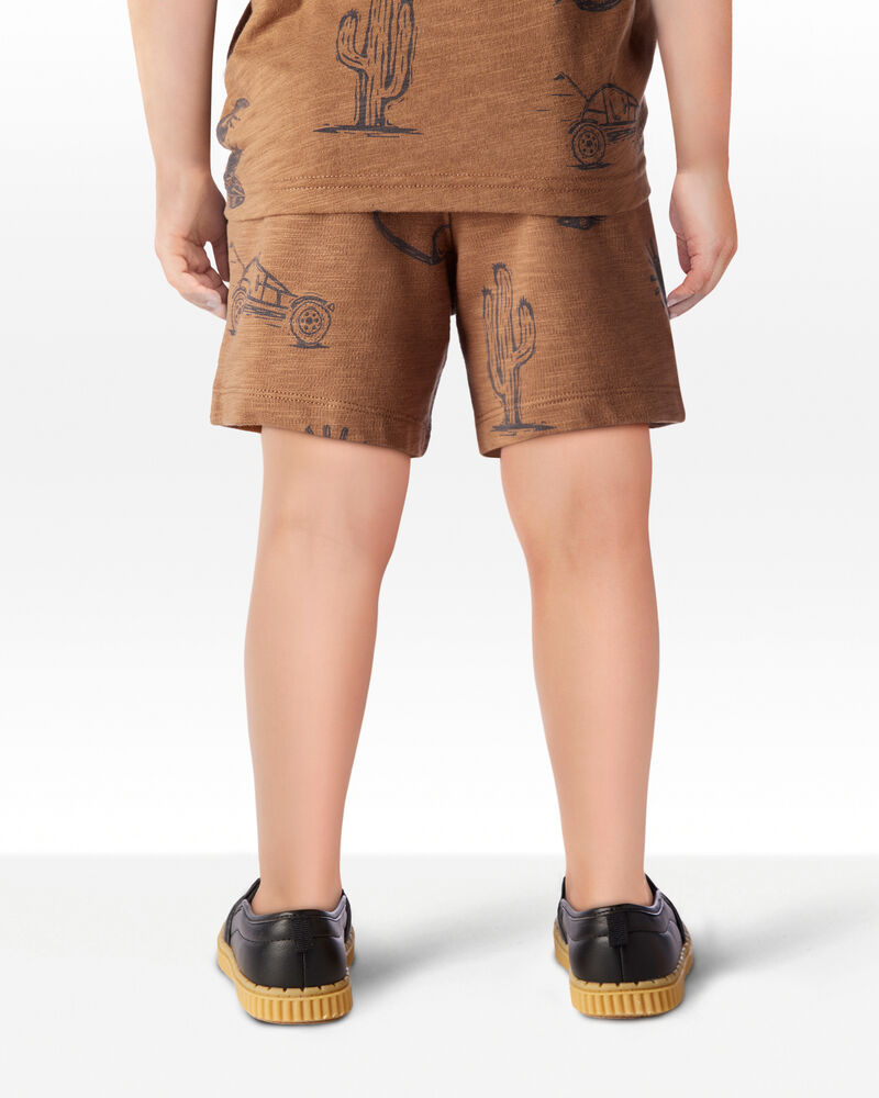 Toddler 2-Piece Desert Print Henley & Pull-On Shorts Set - Brown, image 8 of 8 slides