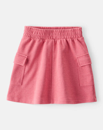Girls French Terry Cargo Skirt - Pink, 
