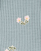 Baby Floral Waffle Knit Bodysuit Dress - Green, image 3 of 4 slides