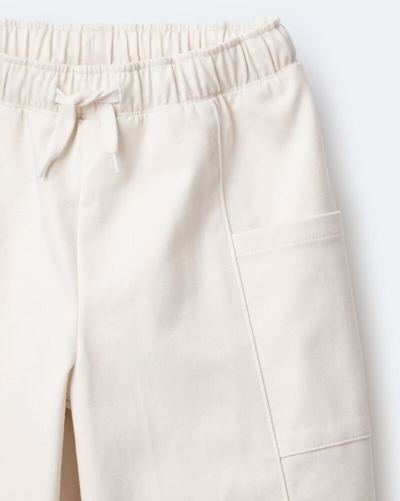 Toddler Girl Wide Leg Pocket Pant - Cream, image 7 of 7 slides