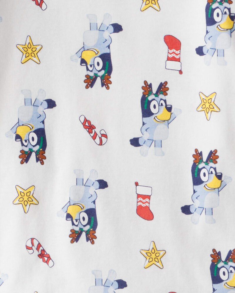 Toddler Bluey&trade; 100% Cotton Long-Sleeve Snug Fit 2-Piece Pajamas - White, image 2 of 3 slides