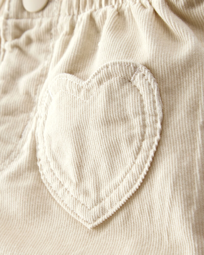 Baby Girl Heart Pocket Barrel Pants - Tan, image 2 of 5 slides