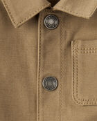 Baby Boy Canvas Long-Sleeve Jumpsuit - Brown, image 4 of 6 slides