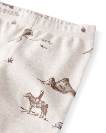 Baby Organic Cotton Pajamas in Western Rodeo Print, 