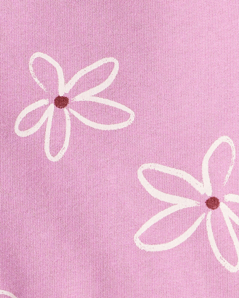 Baby Girl Floral Long-Sleeve Cotton Tee & Pant Set - Purple, image 2 of 3 slides