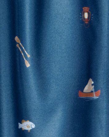 Boys 2-Pack Plaid Camping Fleece Pajama Pants - Navy/Khaki, 