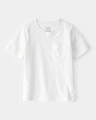 Toddler Solid Short-Sleeve Pocket Tee - White, image 1 of 3 slides