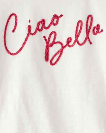Girls Ciao Bella Short-Sleeve Graphic Tee - Cream, 