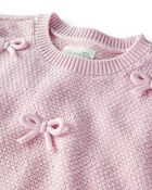 Baby Girl 2-Piece Organic Cotton Bow Sweater Knit Set, image 2 of 4 slides