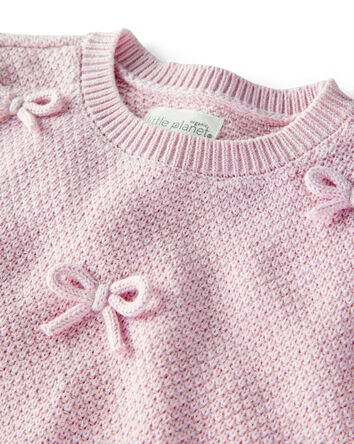 Baby Girl 2-Piece Organic Cotton Bow Sweater Knit Set, 