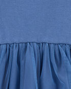Toddler Solid Short-Sleeve Dress - Navy, image 3 of 4 slides