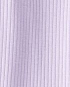 Baby Girl 2-Piece Winter Print Top & Stretch Rib Leggings Set - Cream/Purple, image 6 of 6 slides