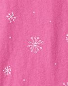 Toddler Girl Snowflake Print Long-Sleeve Pocket Tee - Pink, image 2 of 3 slides
