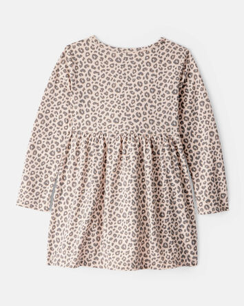 Toddler Girl Leopard Print Long-Sleeve Dress - Brown, 