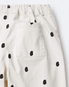 Toddler Girl Polka Dot Cuffed Barrel Pant - Ivory, image 7 of 7 slides