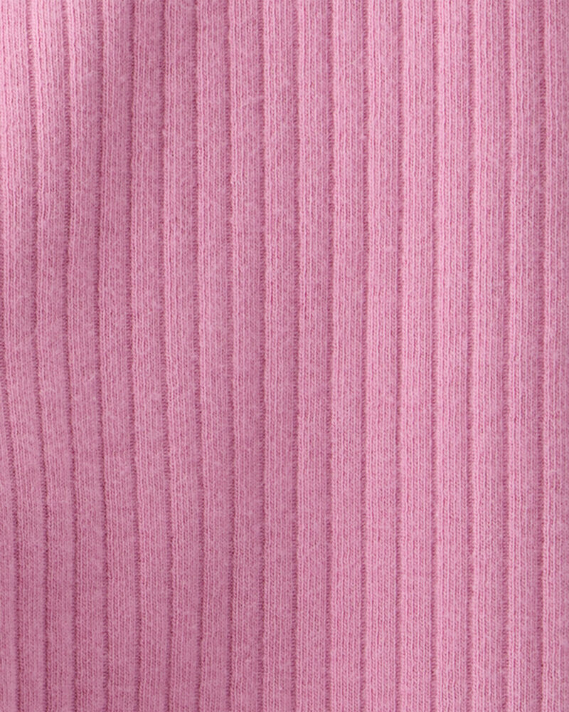 Baby Girl Cotton Ribbed Stretch Leggings - Purple, image 3 of 4 slides