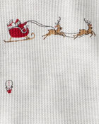 Baby 2-Piece Sleigh Print PurelySoft Tee & Pant Set - Grey, image 3 of 5 slides