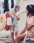 Kid 2-Piece Palm Tree Button-Down Shirt & Shorts Set, image 7 of 7 slides