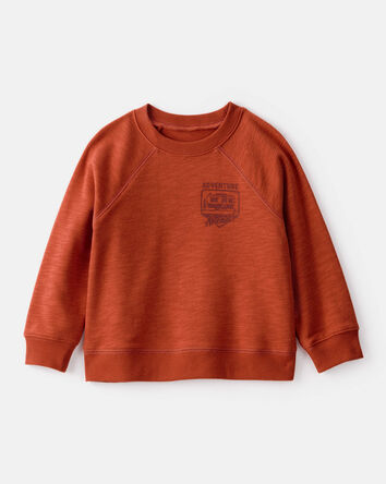 Toddler Boy Adventures French Terry Pullover Sweatshirt - Orange, 