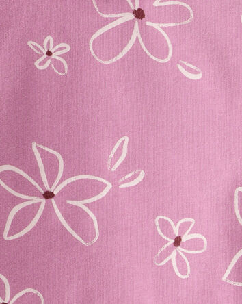 Toddler Girl 2-Piece Floral Cotton Long-Sleeve Tee & Pant Set - Purple, 